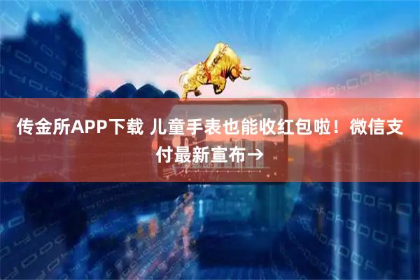 传金所APP下载 儿童手表也能收红包啦！微信支付最新宣布→